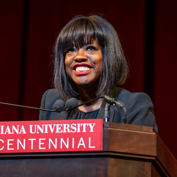 Ms. Viola Davis speaking at IU
